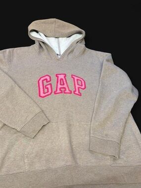 GAP Gray Hoodie with Hot Pink Logo